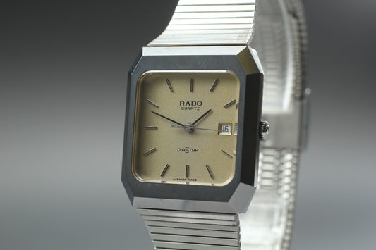 Vintage [Near MINT] RADO Diastar 105.0116.3 Quartz Silver Dial Men's Watch Swiss