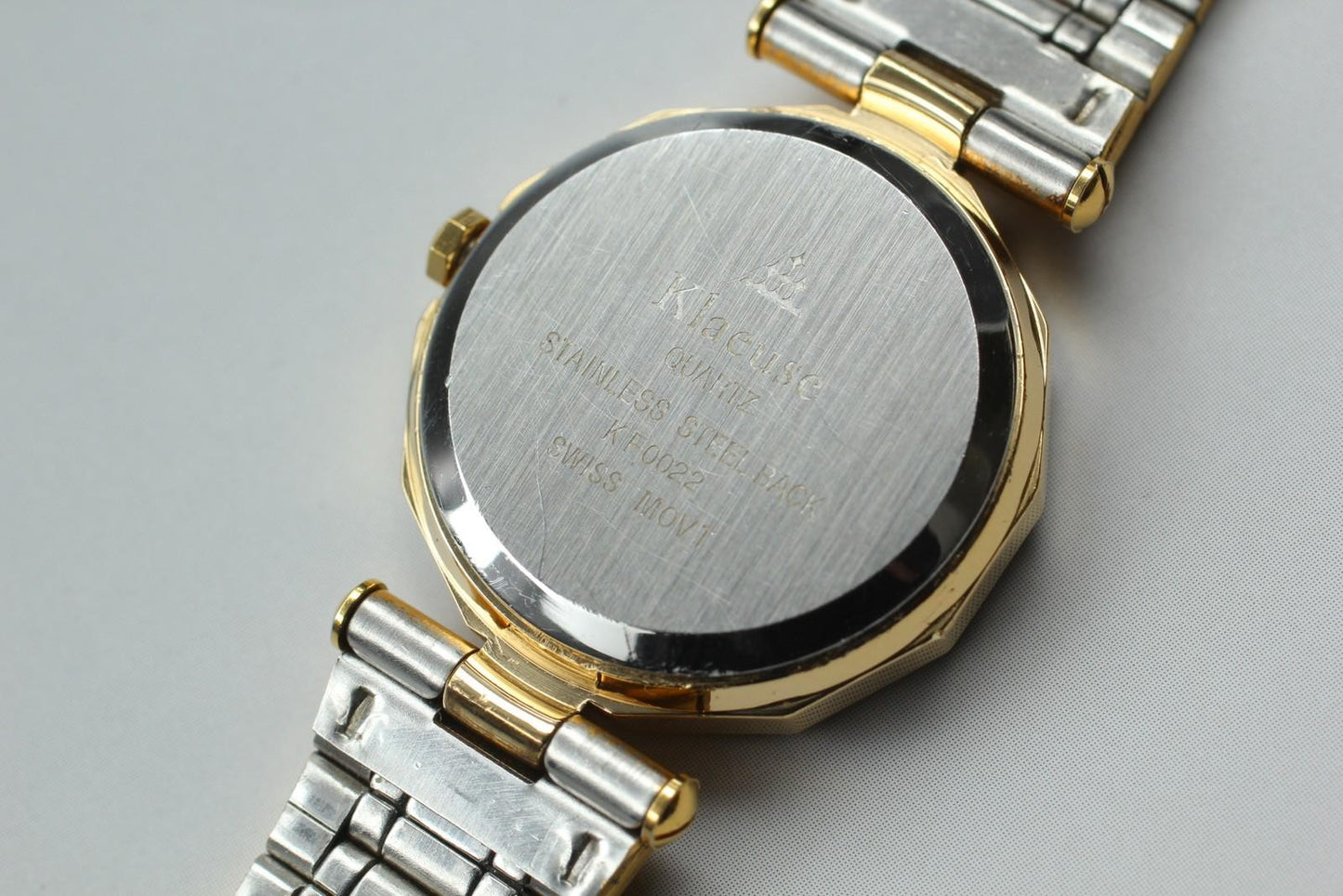 Near MINT Klaeuse KF0022 Women's 24mm Quartz Watch Swiss Made Gold 12P Diamonds