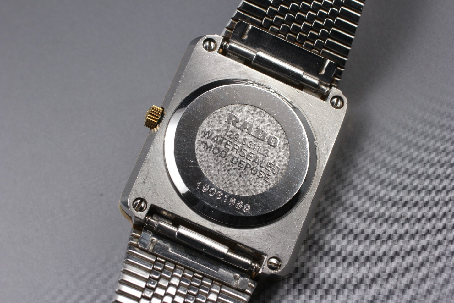 Vintage [Near MINT] RADO 129.3311.2 Gold Tank 3P Diamond Quartz 28mm Watch JAPAN