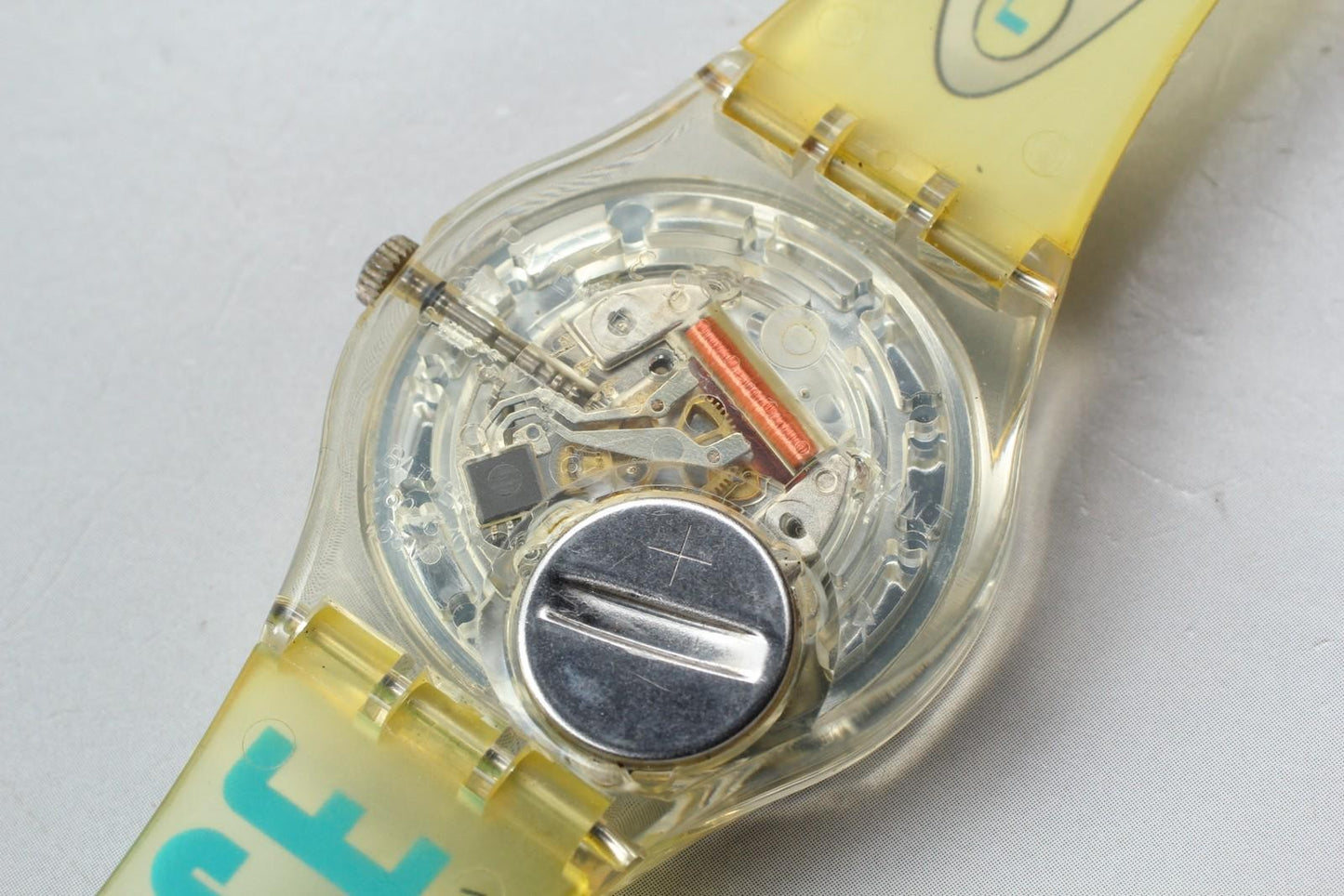 Near MINT / New Batt* Swatch Ice Dance GK201 34mm Transparent Quartz Watch JAPAN