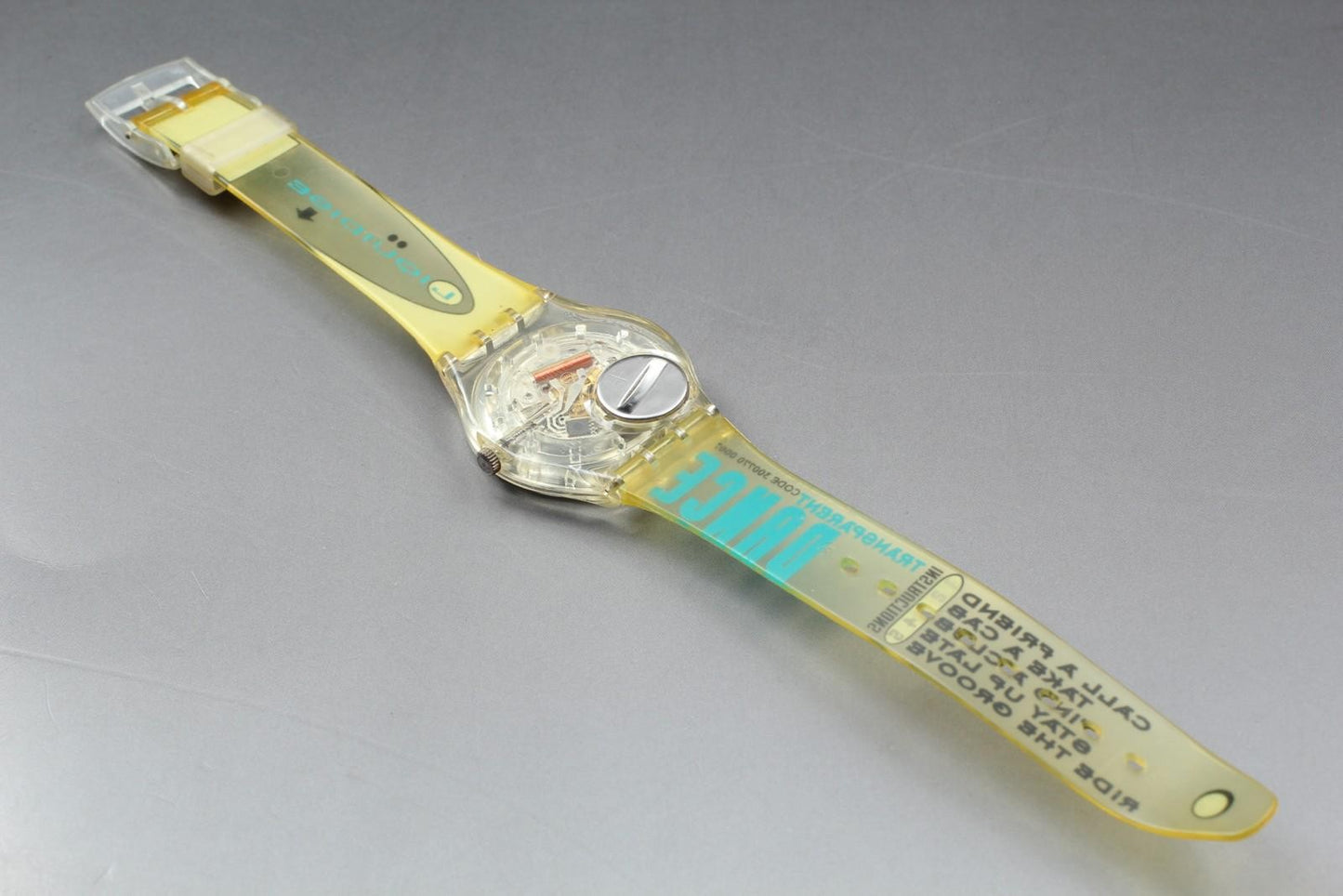 Near MINT / New Batt* Swatch Ice Dance GK201 34mm Transparent Quartz Watch JAPAN