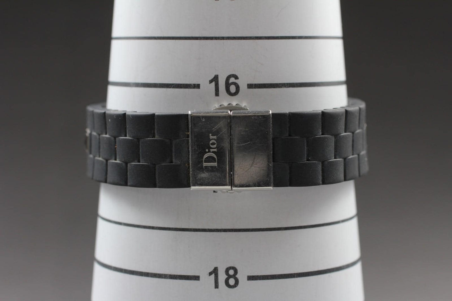 Exc+5* Christian Dior Christal CD11311F Black Ceramic Quartz Watch From JAPAN