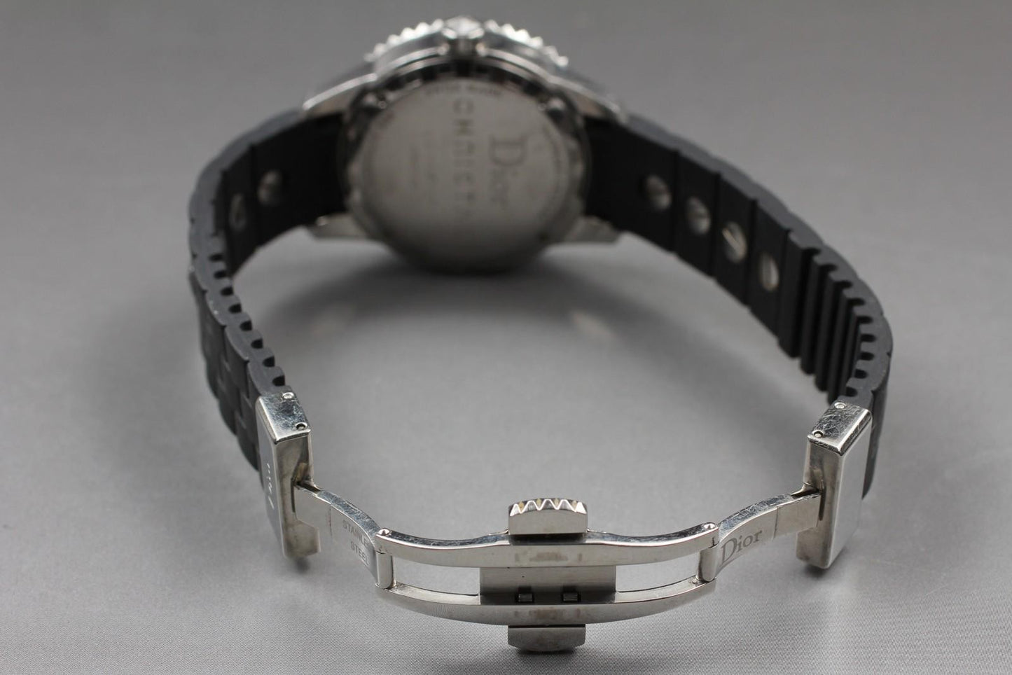 Exc+5* Christian Dior Christal CD11311F Black Ceramic Quartz Watch From JAPAN