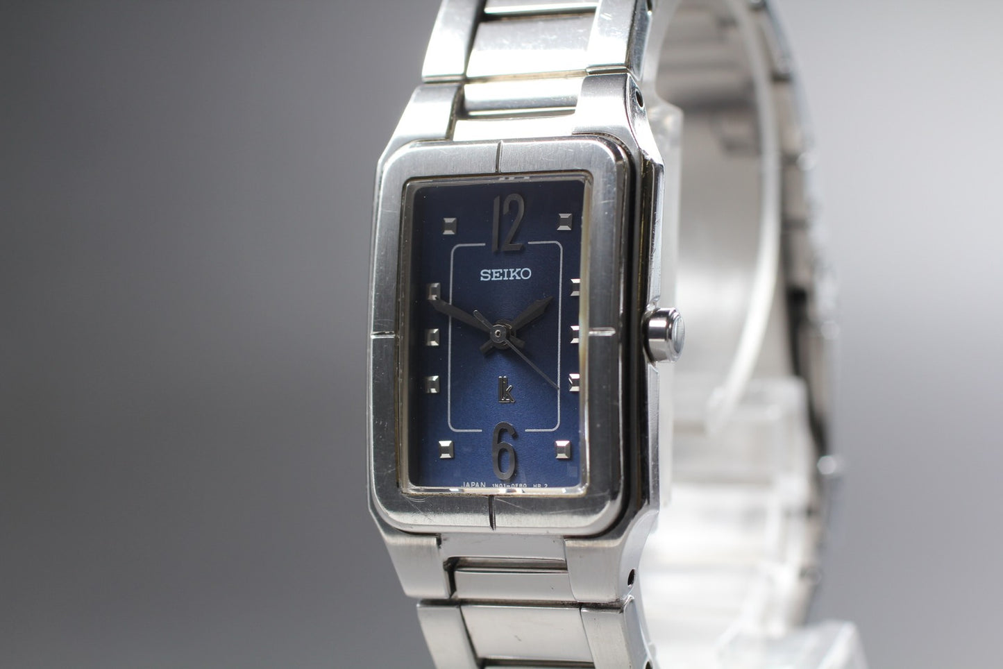 Near MINT SEIKO Lukia 1N01-0BZ0 Blue Dial Tank 20mm Quartz Ladies Watch  JAPAN