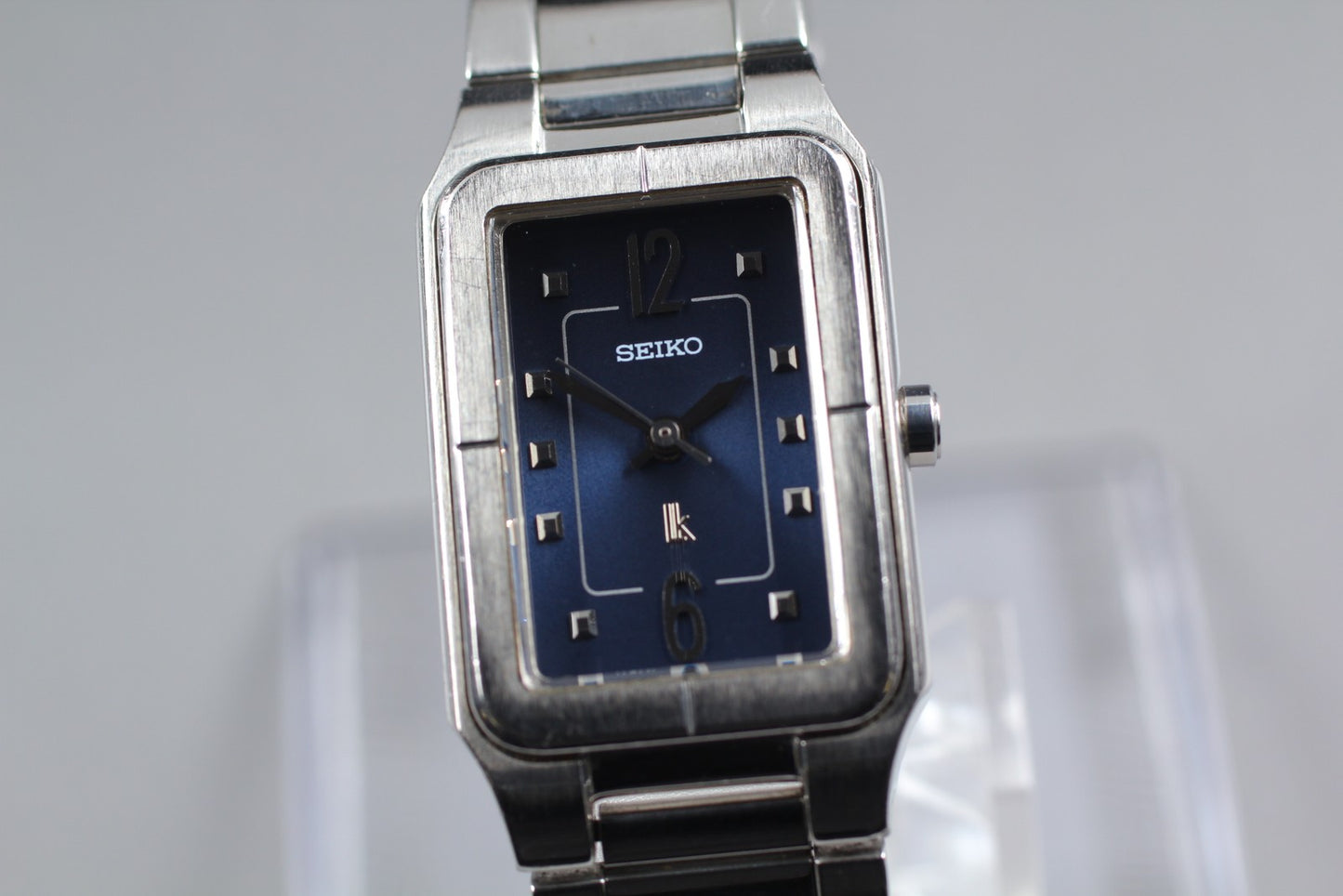Near MINT SEIKO Lukia 1N01-0BZ0 Blue Dial Tank 20mm Quartz Ladies Watch  JAPAN