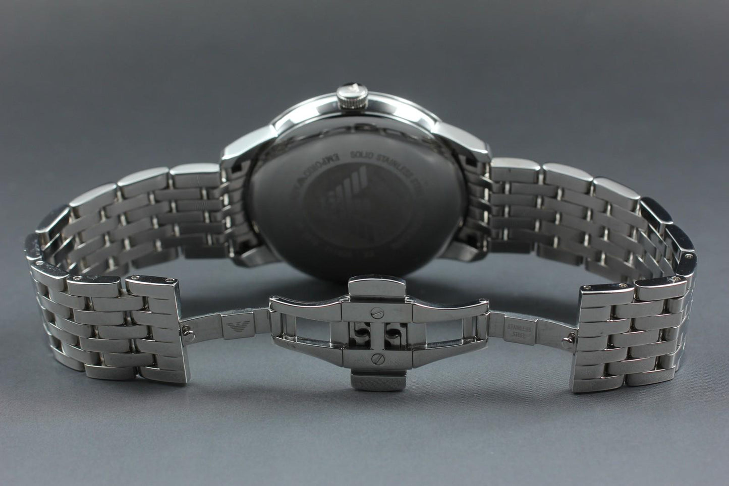 Near MINT Emporio Armani AR-1614 Black Dial Bracelet Quartz 41mm Men's Watch