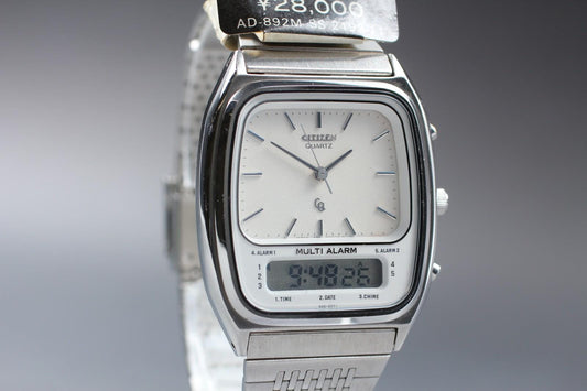 1980 [Exc+5 w/ Tag] Citizen Multi Alarm 4-099974 Ana Digi 32mm Men's Watch JAPAN