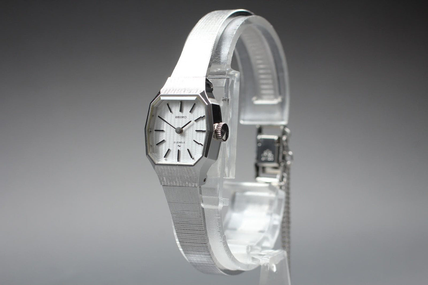 Vintage 1975 [Near MINT / Tag] SEIKO Bracelet 11-4570 Silver Manual Ladies Watch