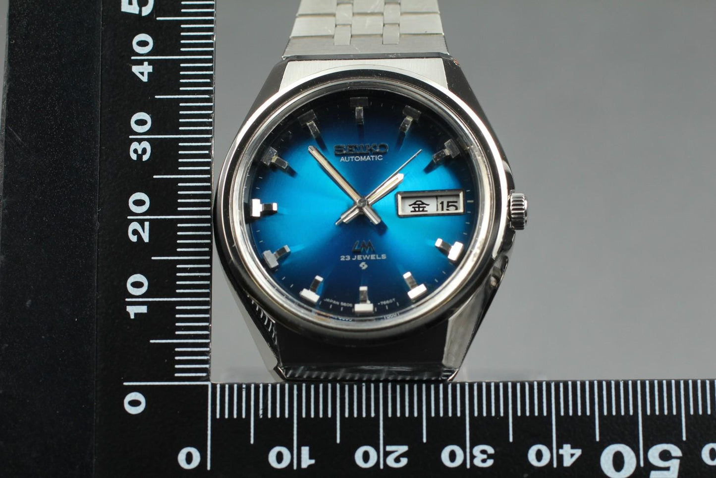 Serviced 1974 [Near MINT] SEIKO Lardmatic 5606-7320 Blue Kanji 36mm Men's Watch