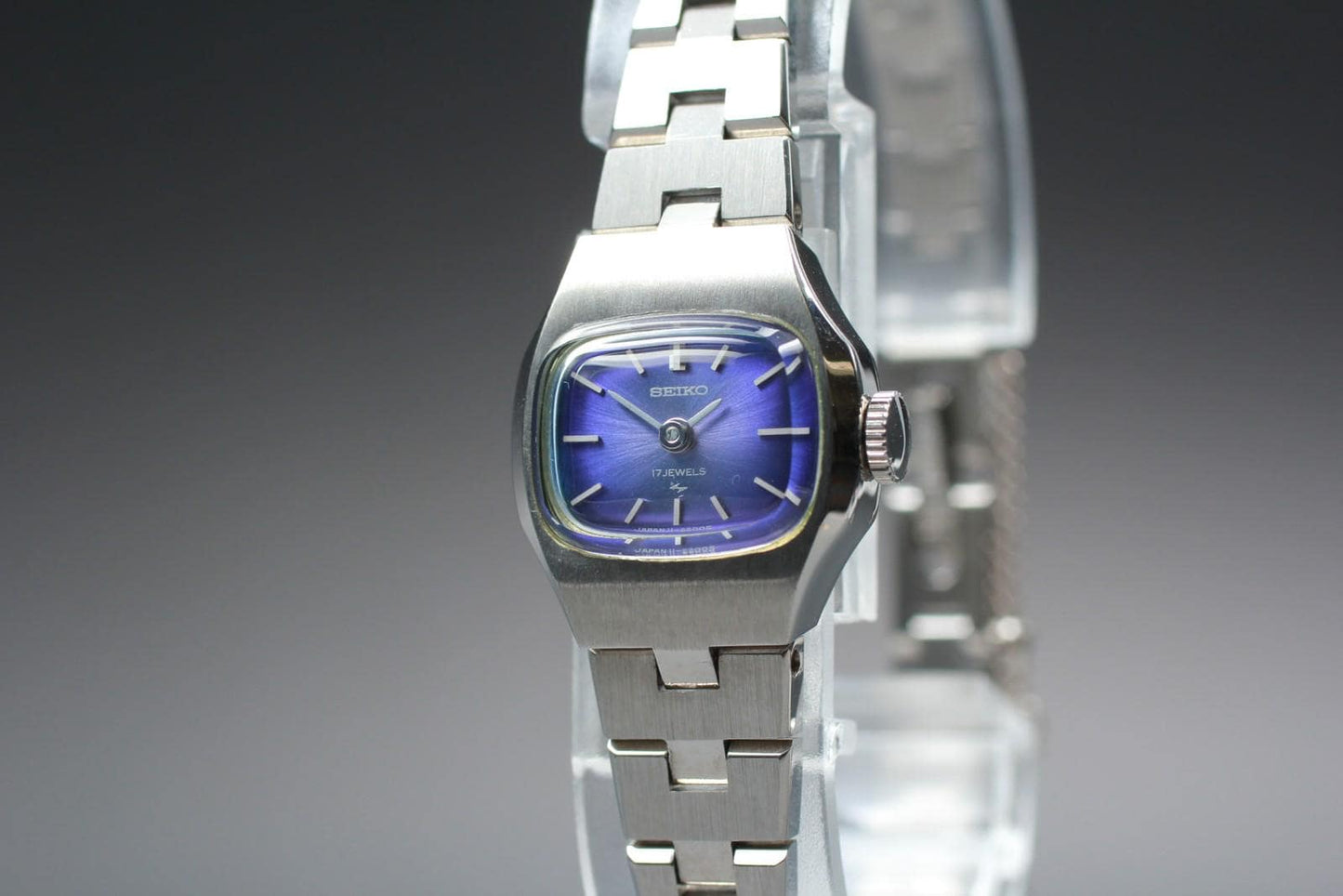 Vintage 1973 [N MINT w/ Tag] SEIKO Bracelet 11-3760 Blue 17J Manual Ladies Watch