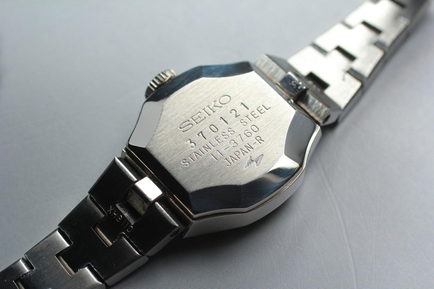 Vintage 1973 [N MINT w/ Tag] SEIKO Bracelet 11-3760 Blue 17J Manual Ladies Watch
