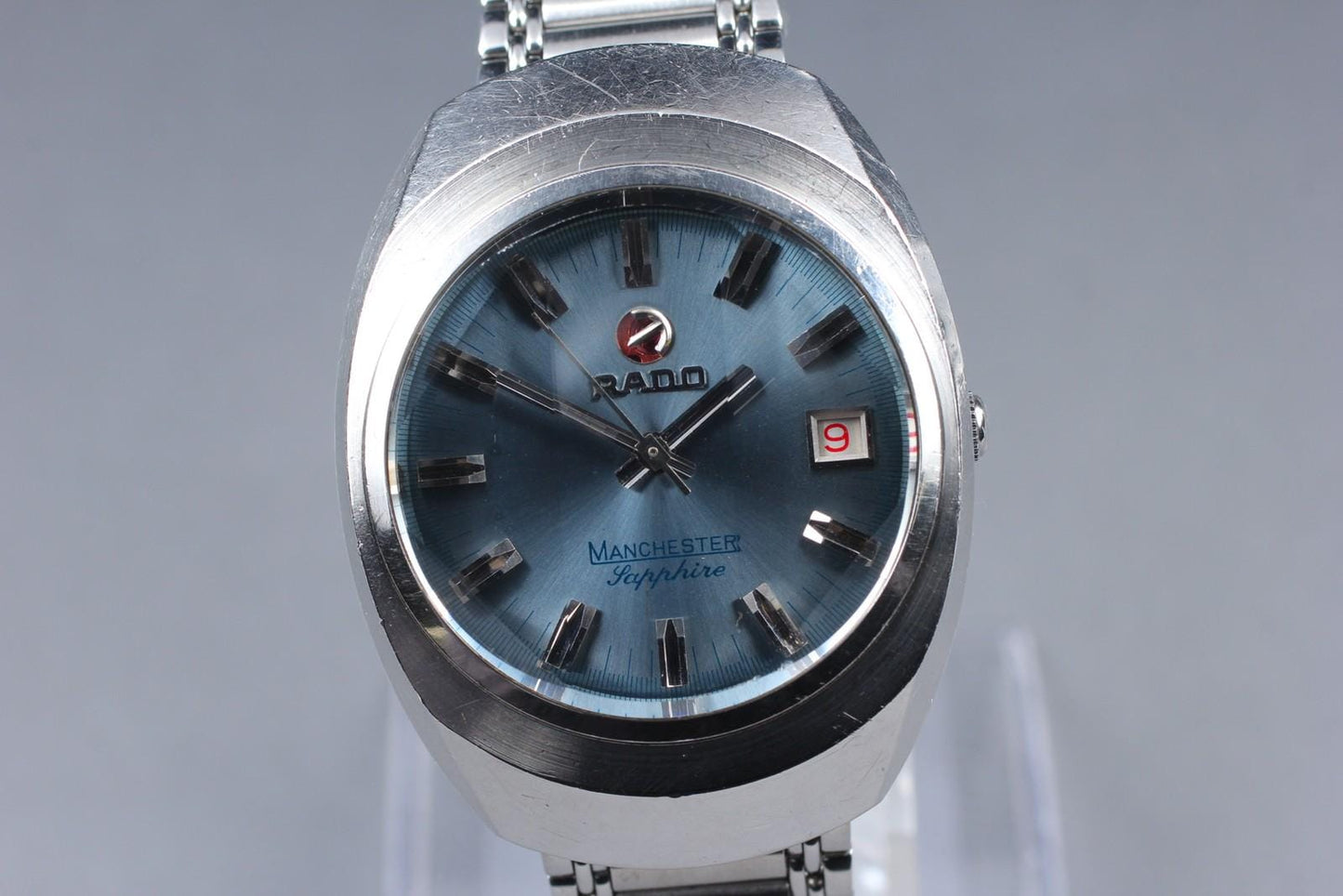 1970's Near MINT RADO Manchester Cal. 2793 Date Blue 25J Auto 35mm Men's Watch