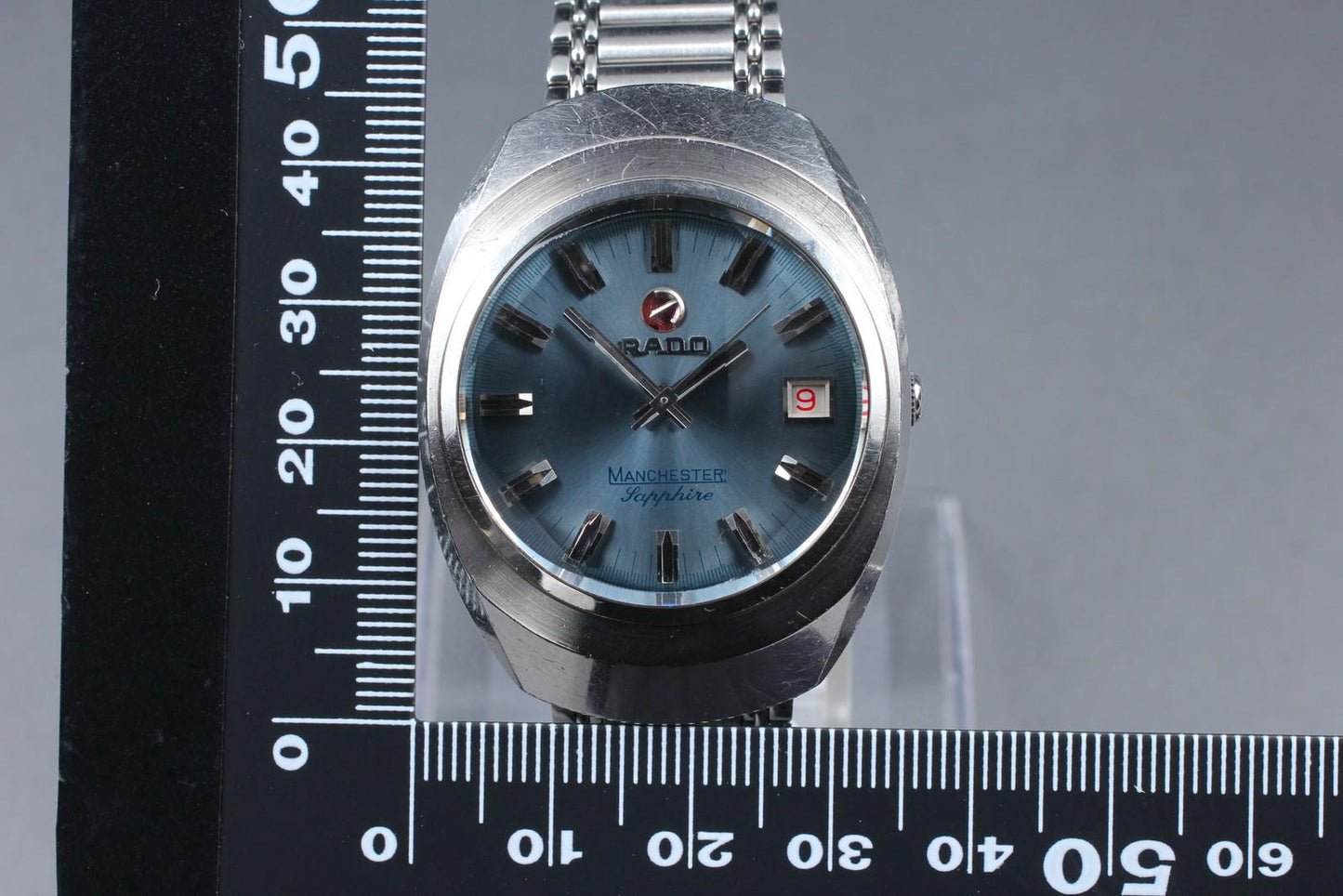 1970's Near MINT RADO Manchester Cal. 2793 Date Blue 25J Auto 35mm Men's Watch