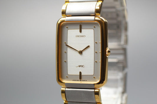 Vtg 1986 [N MINT] Seiko Arc 1220-5310 Gold Silver Quartz 22mm Unisex Watch JAPAN
