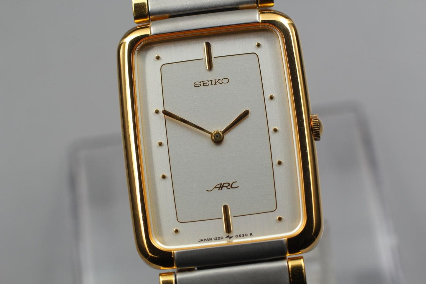 Vtg 1986 [N MINT] Seiko Arc 1220-5310 Gold Silver Quartz 22mm Unisex Watch JAPAN