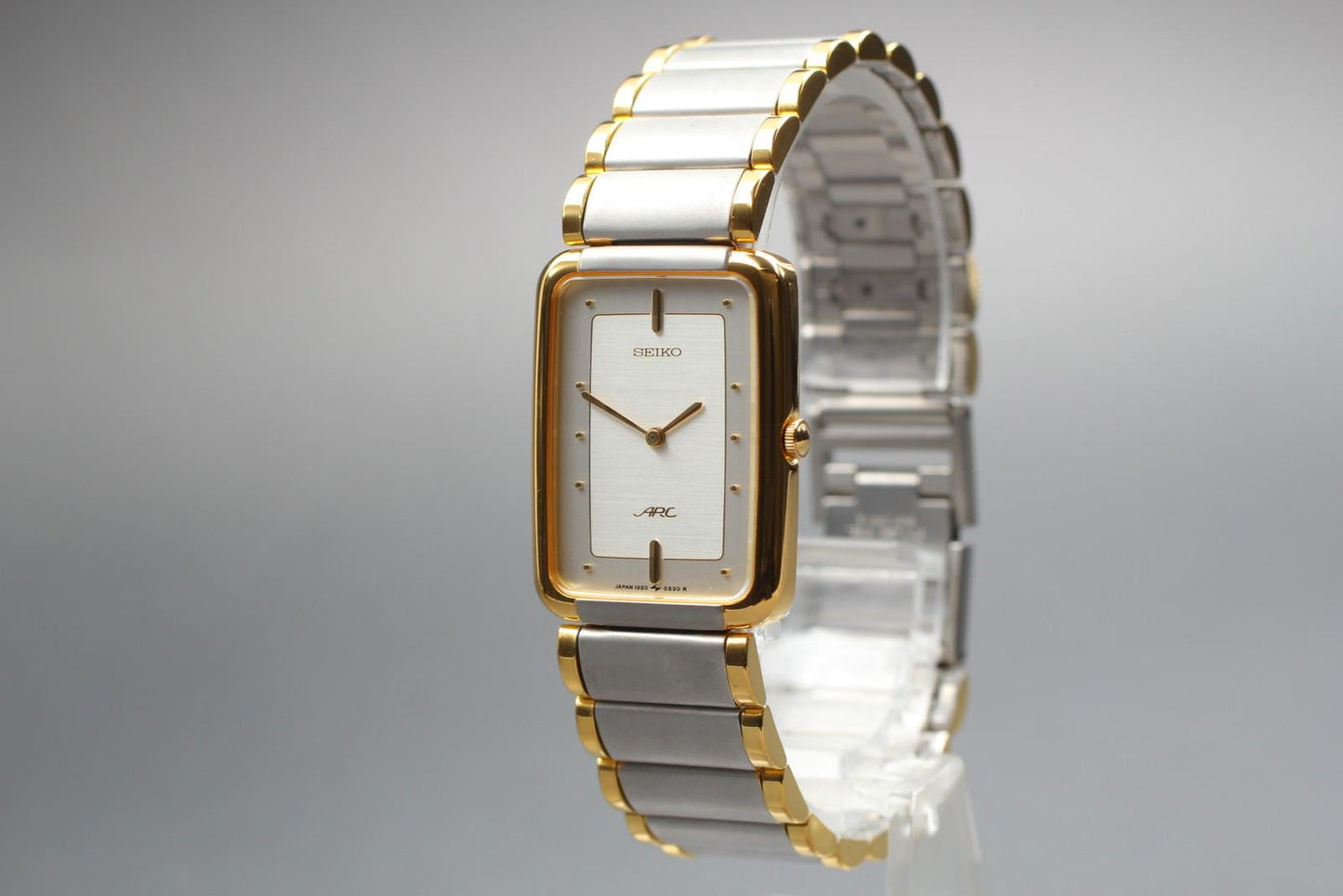 Vtg 1986 [N MINT] Seiko Arc 1220-5310 Gold Silver Quartz 22mm Unisex Watch JAPAN