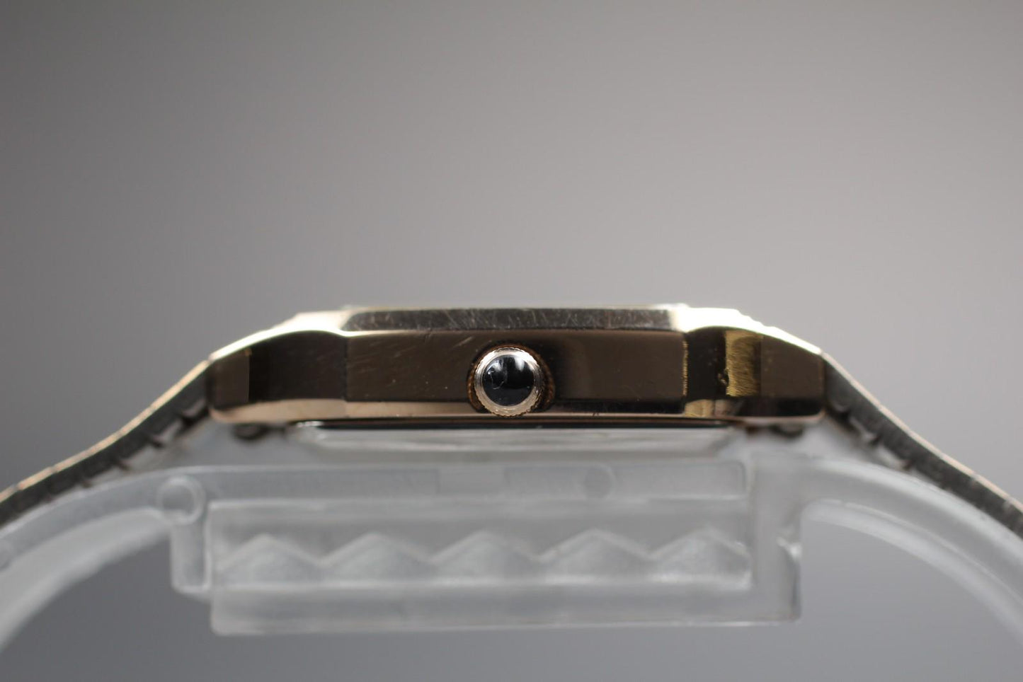 Near MINT Buren BU-9001L 5P Diamond Gold Tank Quartz 22mm Ladies Watch JAPAN
