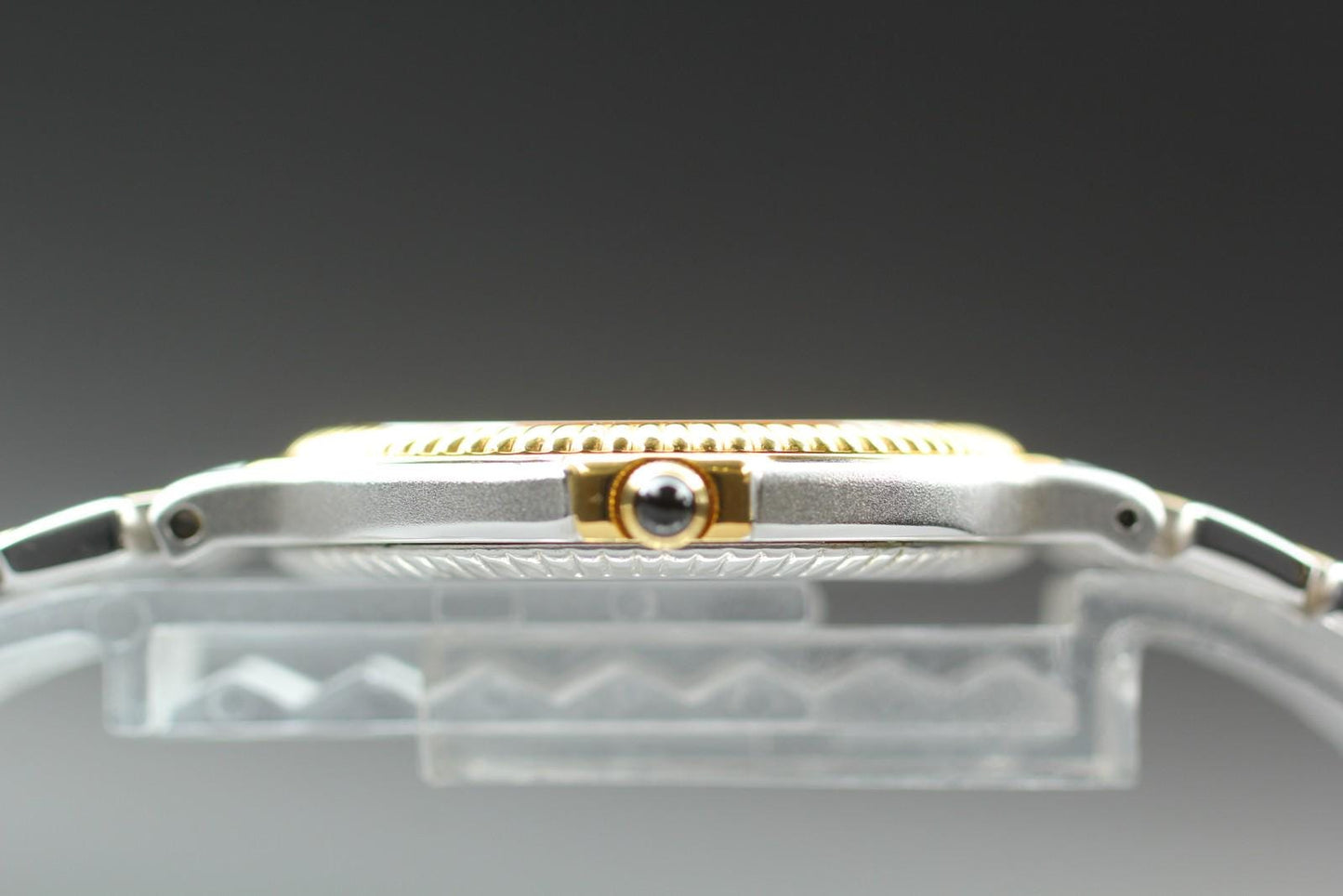 Near MINT RADO 121.9596.2 Gold Fluted Bezele Two-Tone Qz 33mm Men's Watch JAPAN