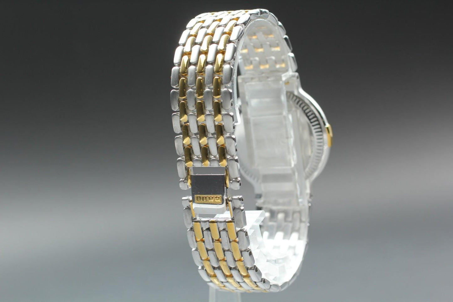 Near MINT RADO 121.9596.2 Gold Fluted Bezele Two-Tone Qz 33mm Men's Watch JAPAN