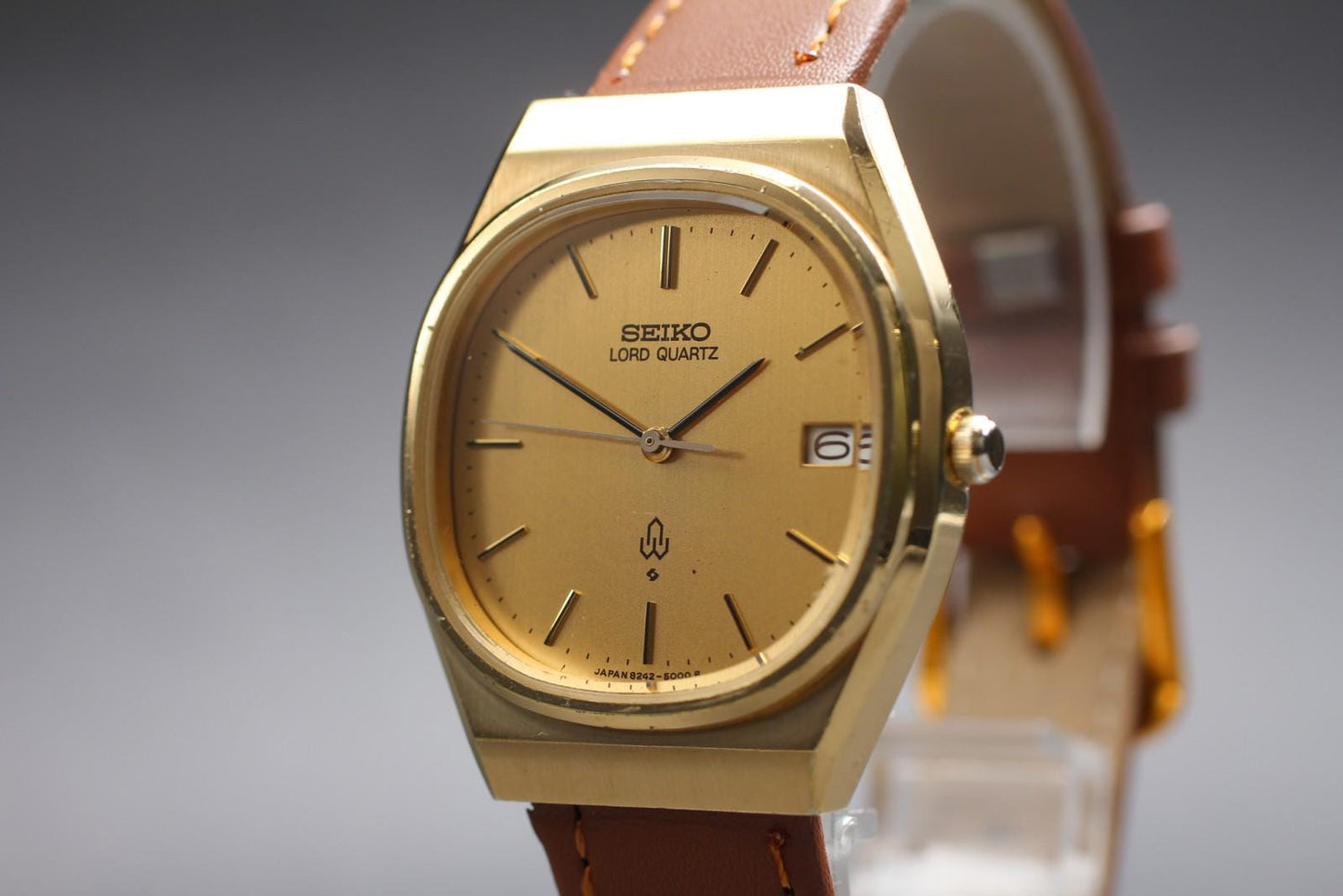 Vintage 1979 [Exc+5] Seiko Lord Quartz 8242-5000 Gold Men’s Watch From JAPAN
