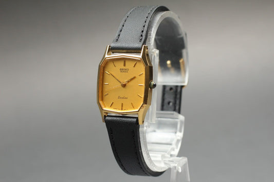 1987 Excellent+5 SEIKO Exceline 7321-5770 Gold Octagon Quartz 21mm Ladies Watch