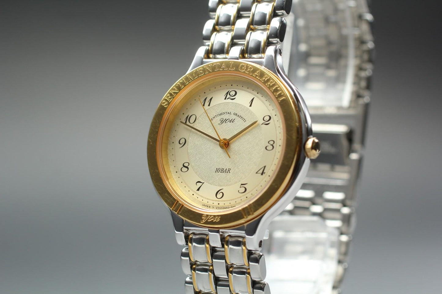 Nos [N MINT / Tag] ORIENT You C752H5-00 Gold Two-tone Qz 32mm Men's Watch 20.5cm