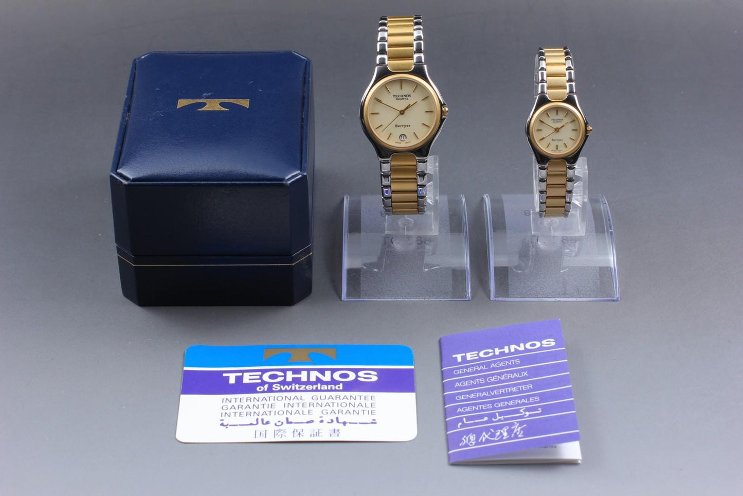 Near MINT w/ Box Paper Technos Berryear Two-tone Pair Watch 160030.31 260030.54