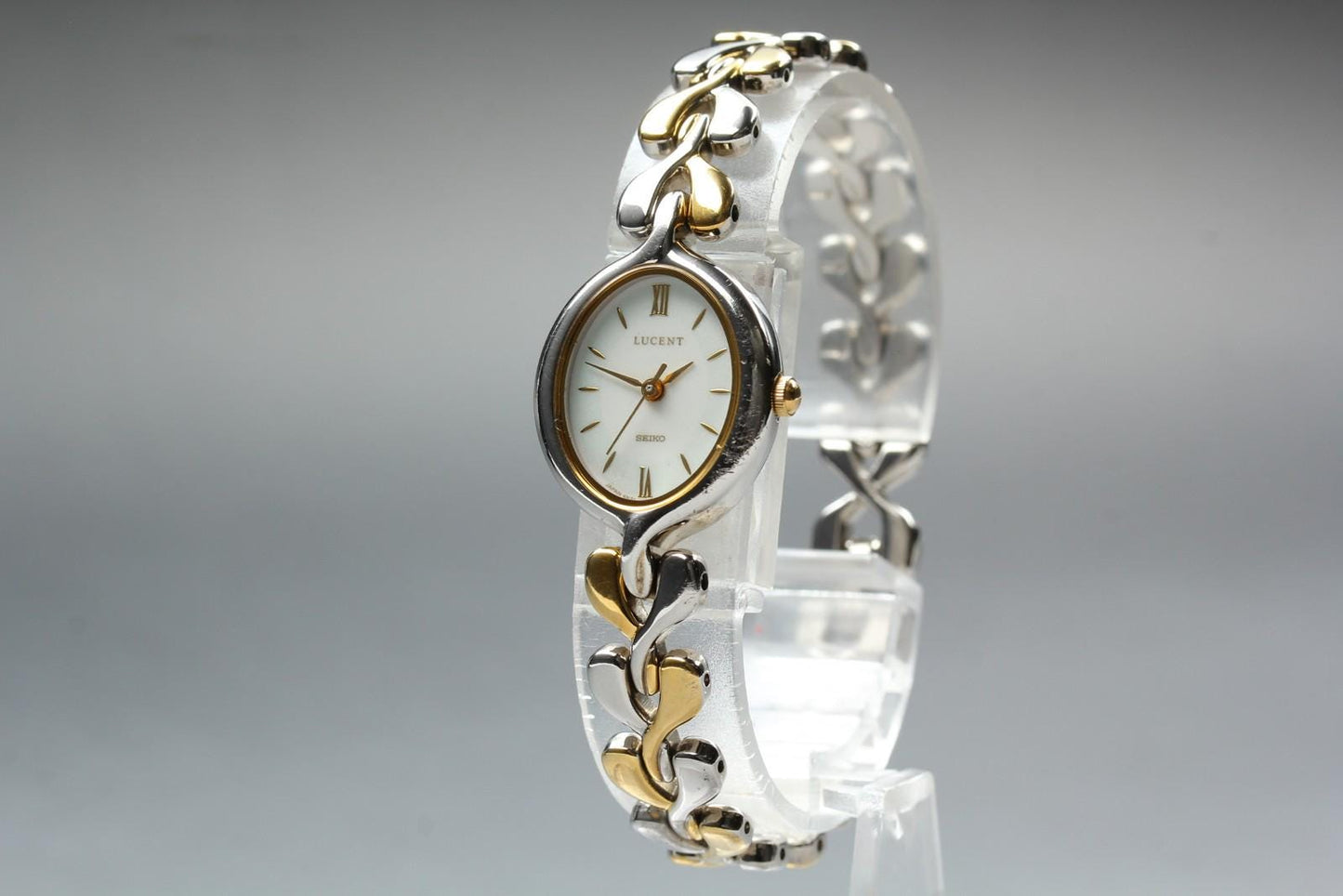 Vintage 1991 [Exc+5] Seiko Lucent 4N21-5170 Two-tone Bangle Quartz Ladies Watch