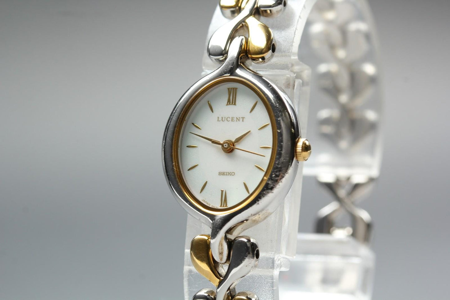 Vintage 1991 [Exc+5] Seiko Lucent 4N21-5170 Two-tone Bangle Quartz Ladies Watch