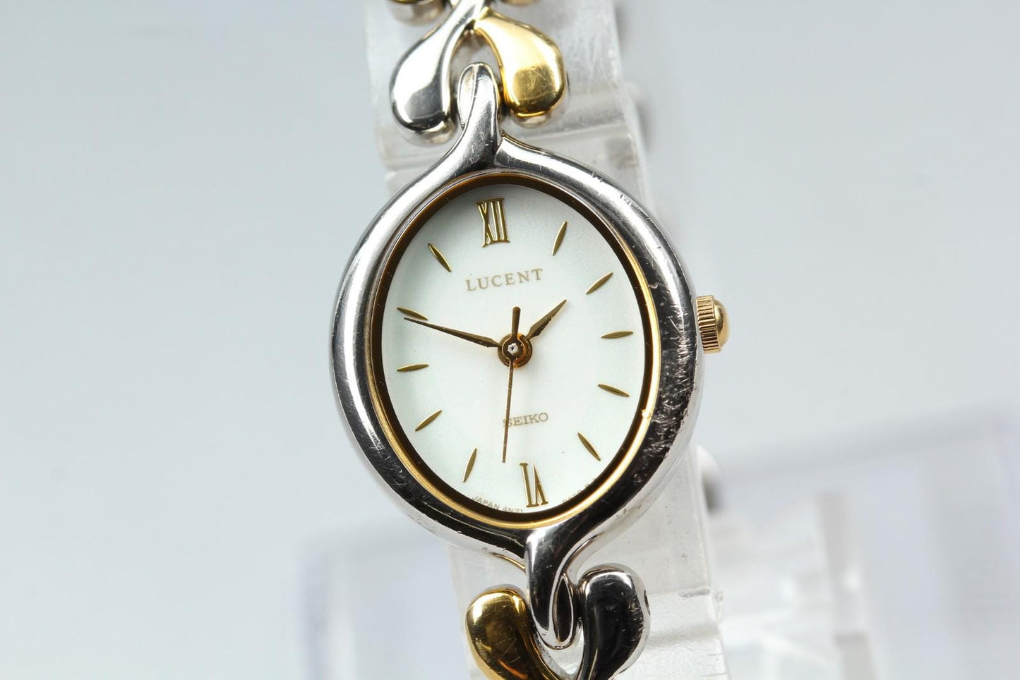 Vintage 1991 [Exc+5] Seiko Lucent 4N21-5170 Two-tone Bangle Quartz Ladies Watch
