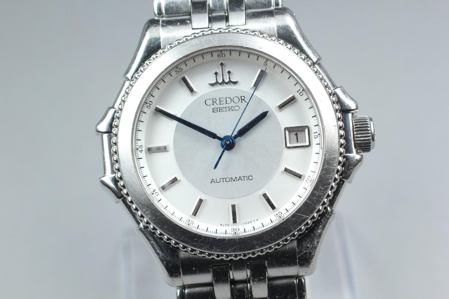 Exc+5* Seiko Credor Pacifique 8L75-0A40 Auto 40mm Silver Date Men's Watch Japan