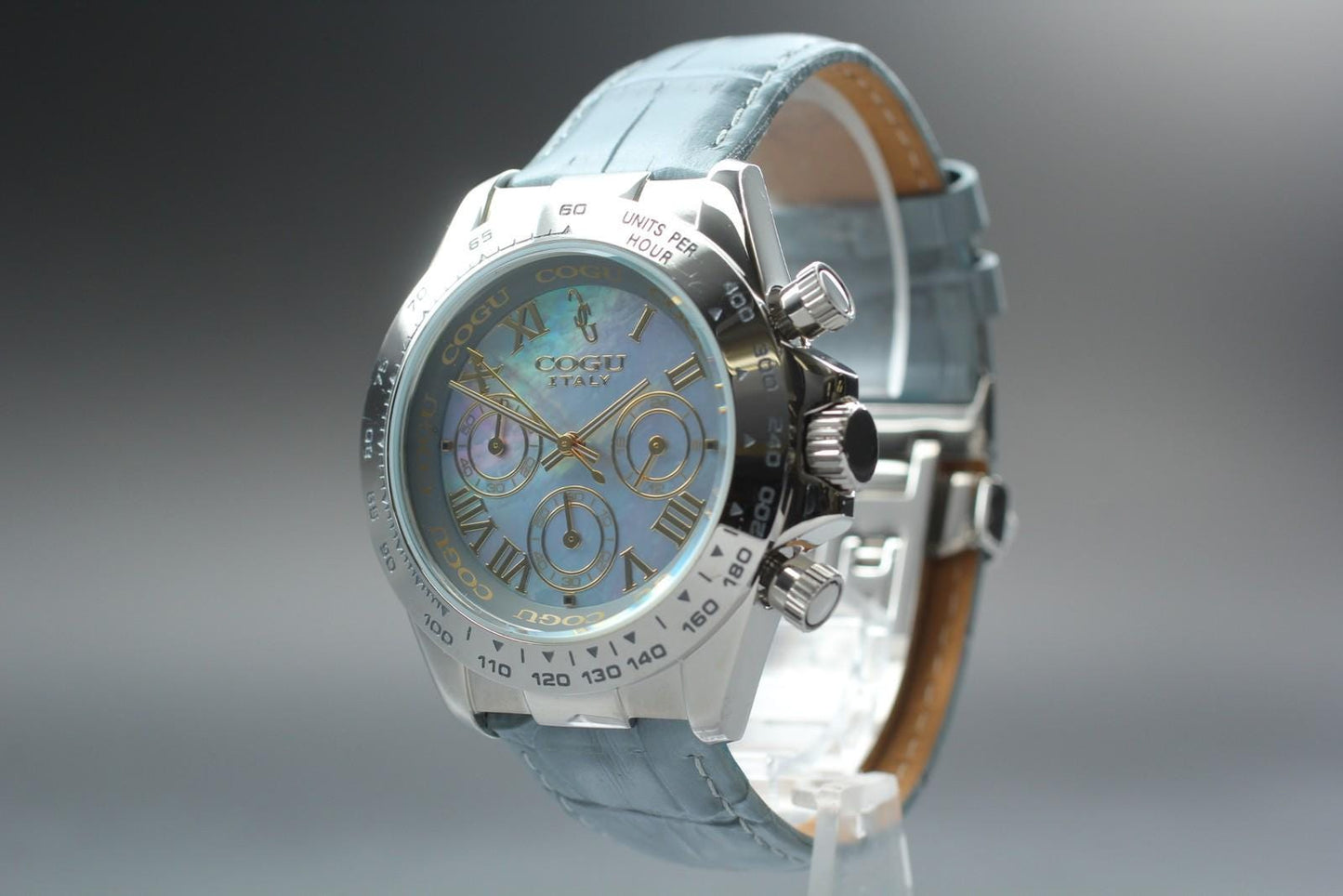Near Mint Cogu World Limitation Chrono Quartz 43mm Mop Dial Men's Watch JAPAN