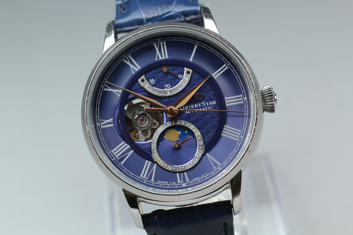 Rare [N MINT] Orient Star RK-AM0006L F7X6-UAB0 Blue Moon Phase Auto Men's Watch