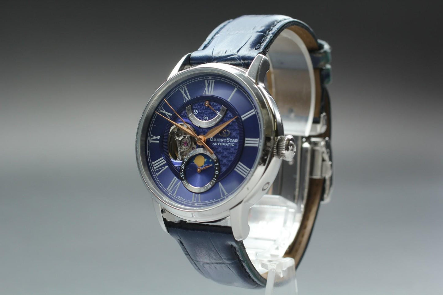 Rare [N MINT] Orient Star RK-AM0006L F7X6-UAB0 Blue Moon Phase Auto Men's Watch