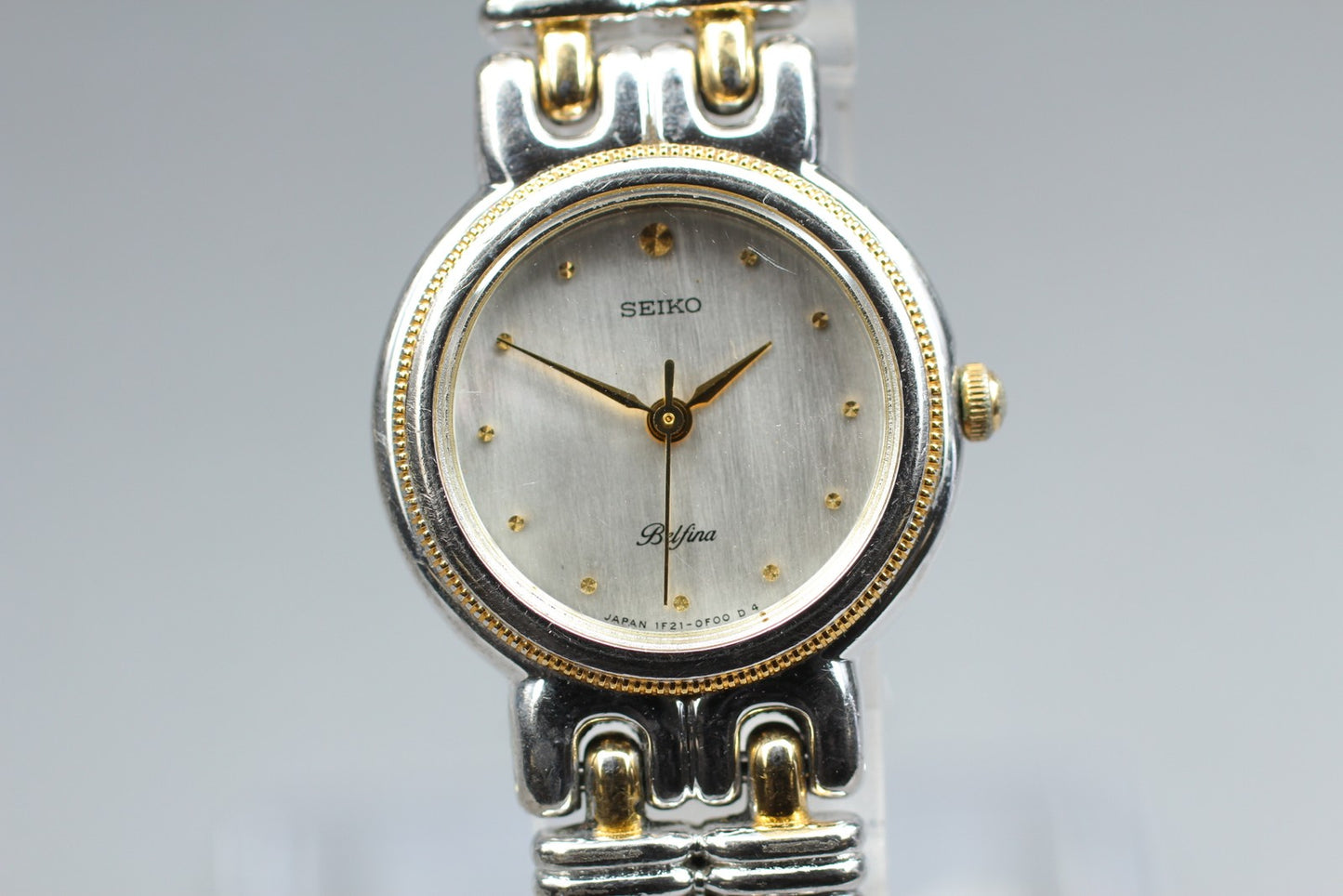 SEIKO Belfina 1F21-0D50 Silver Bracelet Quartz Ladies Watch [As-Is / Not working