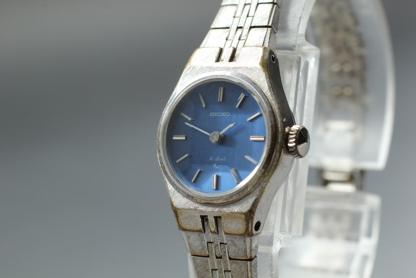 Vtg 1974 [Exc+5] SEIKO Bracelet 1120-0100 Blue Hi Beat Manual Ladies Watch JDM