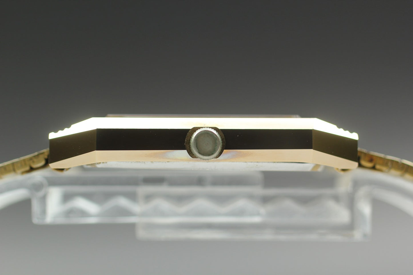 Vtg 2000 [Exc+5] Citizen Exceed 7920 Black Qz Men's Watch New Battery JAPAN