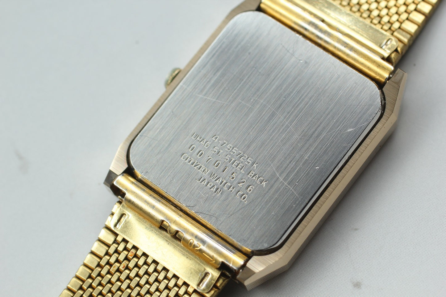 Vtg 2000 [Exc+5] Citizen Exceed 7920 Black Qz Men's Watch New Battery JAPAN