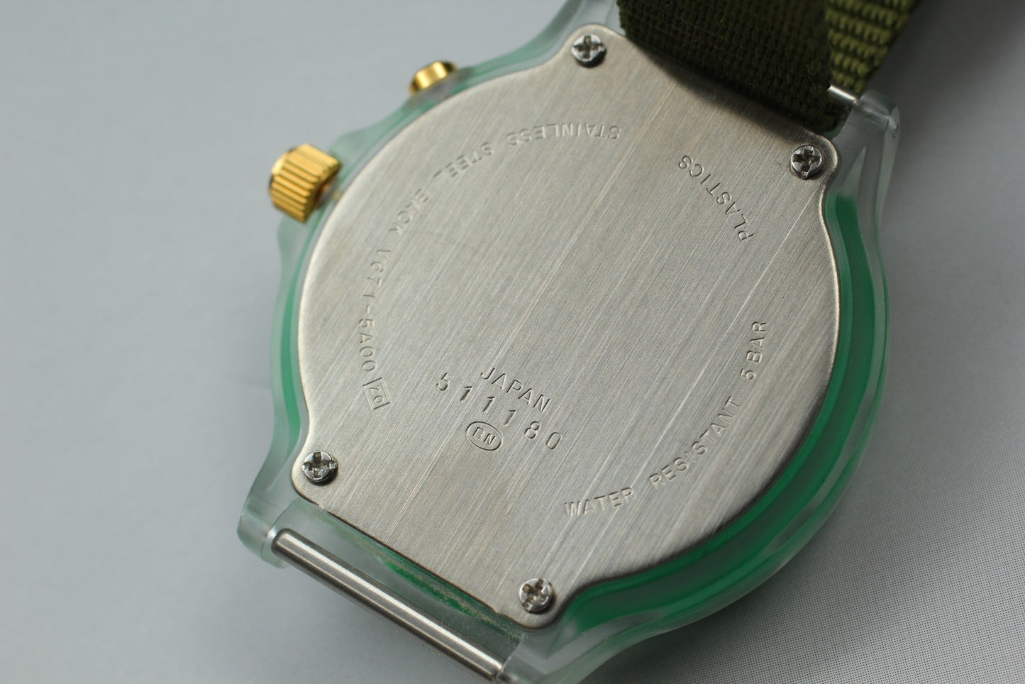 Working [As-Is] Seiko Alba V671-5A00 Green Bezel Qz Ladies Watch (Light Issue)