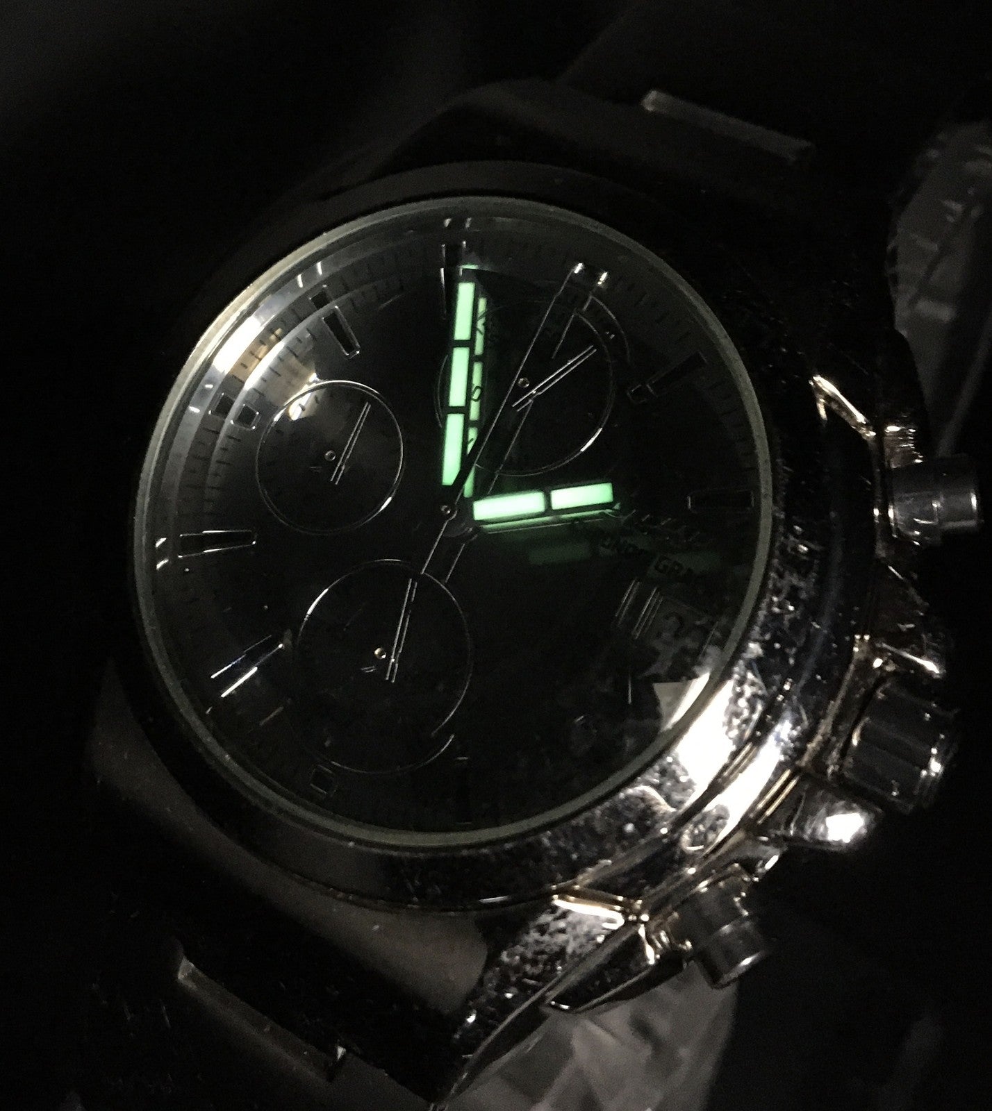 1998 [Exc+5] Citizen Oxy 0510-K12169 Chronograph Dome Quartz Men's Watch JAPAN