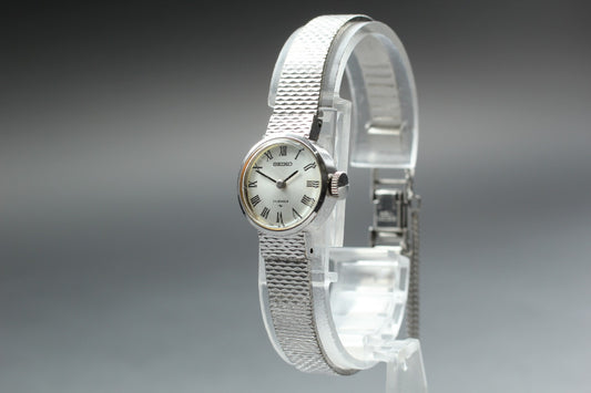 Vtg 1971 [Exc+4] SEIKO Bracelet 11-0310 Manual WGP Silver Ladies Watch Japan