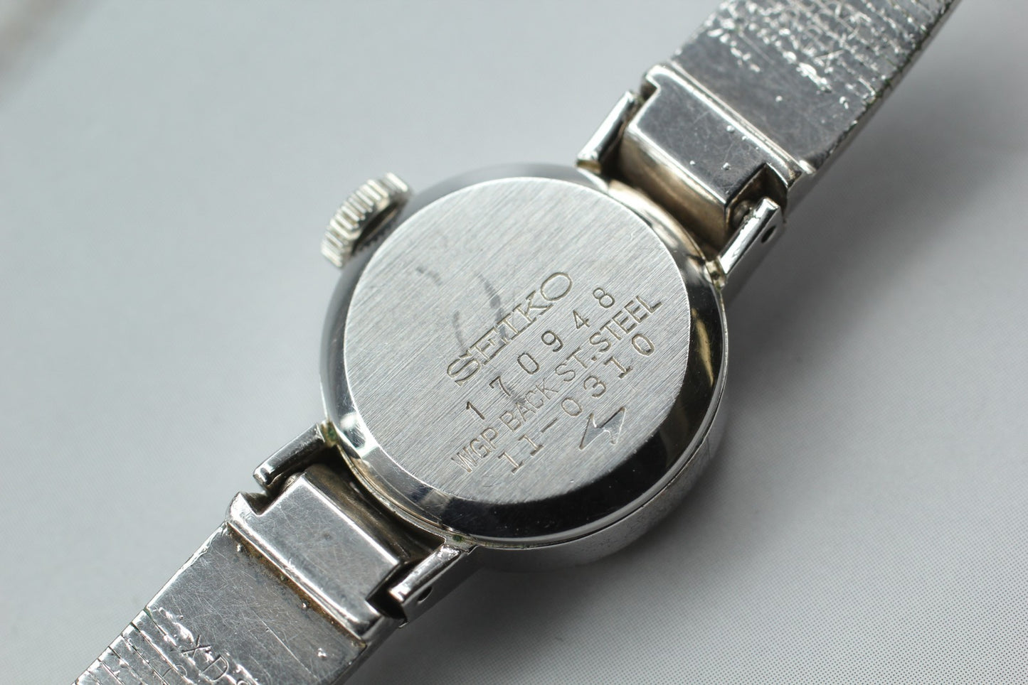 Vtg 1971 [Exc+4] SEIKO Bracelet 11-0310 Manual WGP Silver Ladies Watch Japan