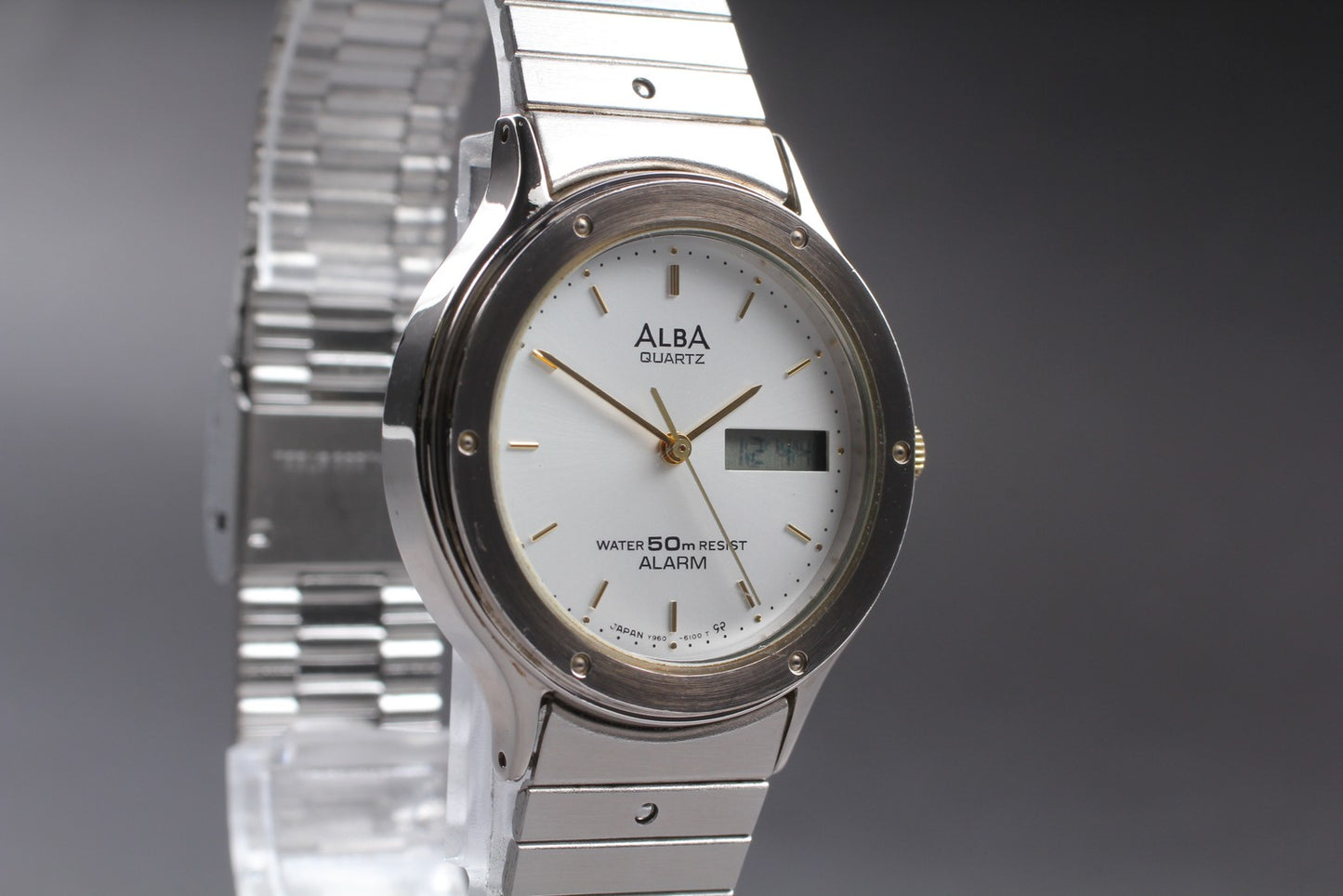 Vtg 1985 [Exc+5] SEIKO ALBA Y960-6090 Digital Analog 33mm Quartz Men's Watch