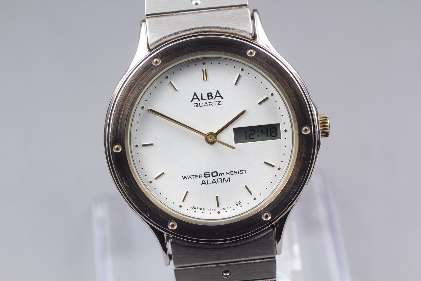 Vtg 1985 [Exc+5] SEIKO ALBA Y960-6090 Digital Analog 33mm Quartz Men's Watch