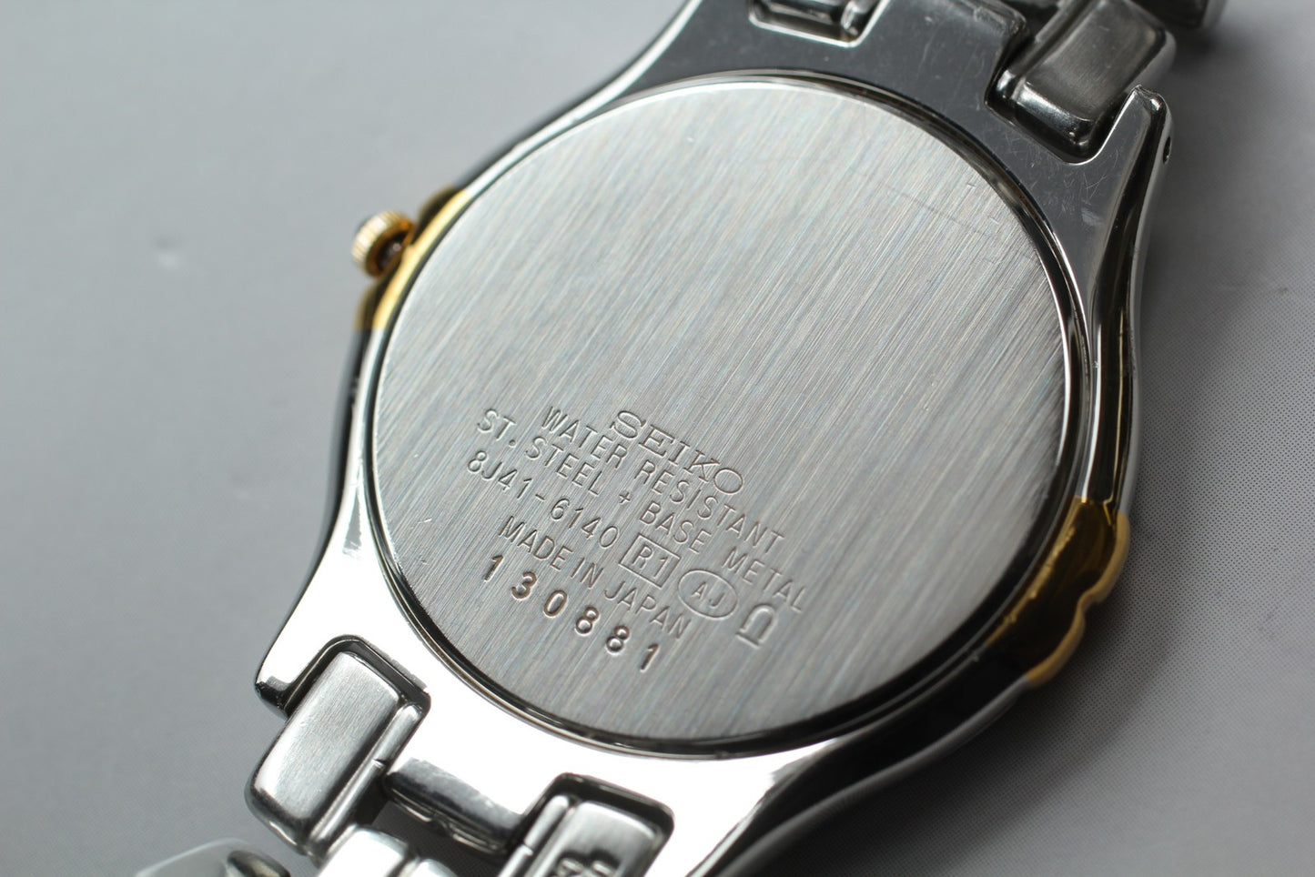 Working [Exc+5] SEIKO Dolce 8J41-6140 Gold Two-Tone Qz 33mm Watch (Crown issue)