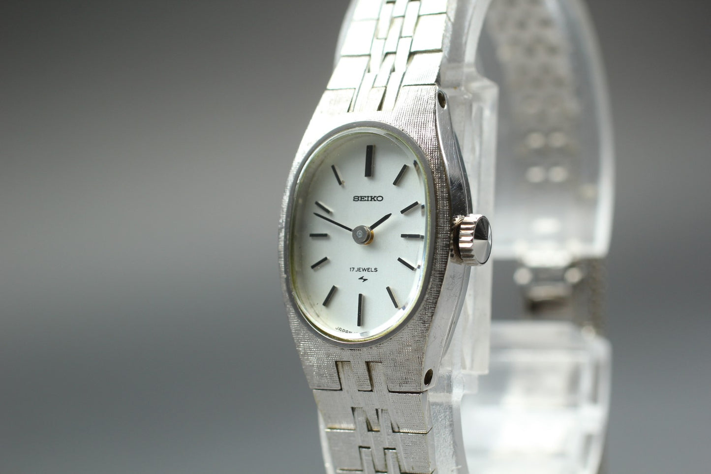Vintage 1972 [Exc+5] SEIKO 17-7100 Manual Wind Oval Ladies Bracelet Watch JAPAN