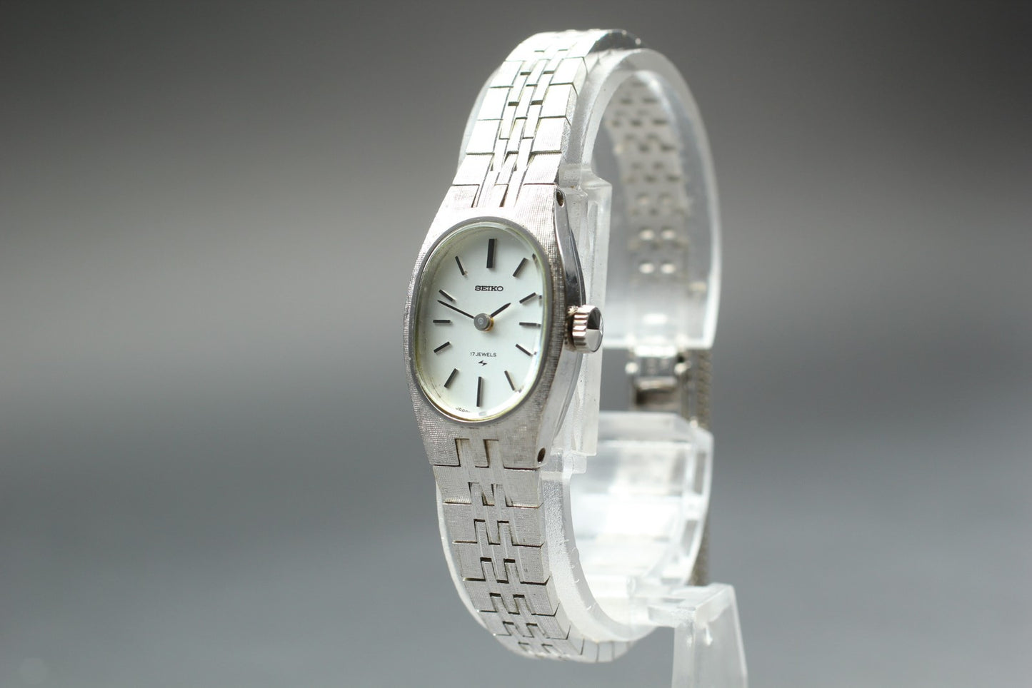 Vintage 1972 [Exc+5] SEIKO 17-7100 Manual Wind Oval Ladies Bracelet Watch JAPAN