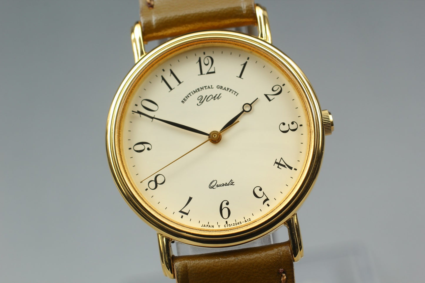 Working NOS Orient You C75524-50 Sentimental Graffiti Gold Quartz Watch JAPAN