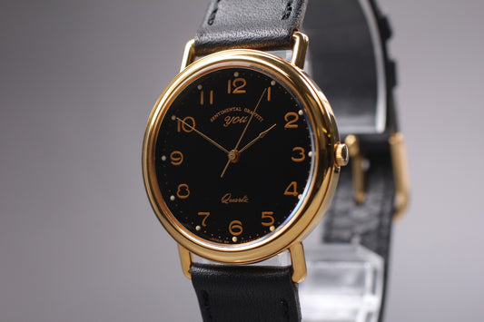 Working NOS Orient C255C3-60 Sentimental Graffiti You Black Quartz Men's Watch