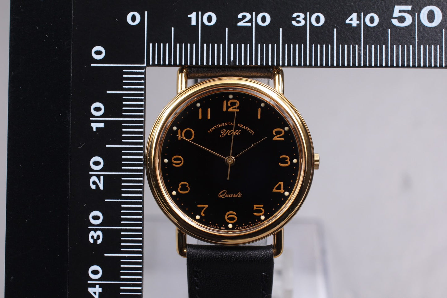 Working NOS Orient C255C3-60 Sentimental Graffiti You Black Quartz Men's Watch